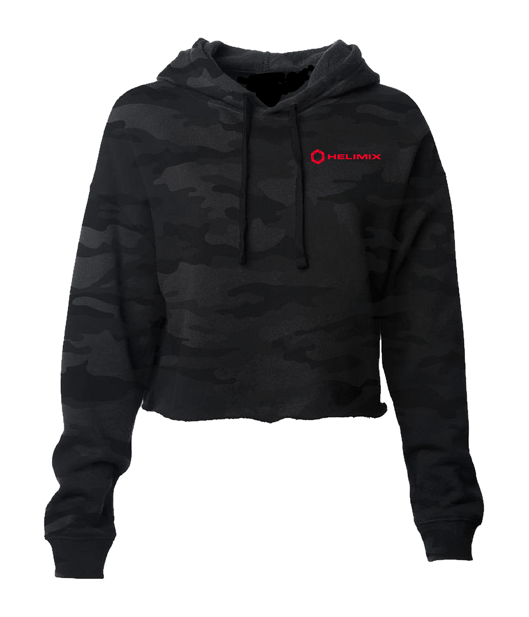 Helimix Light Weight Black Camo Crop Hooded Pullover