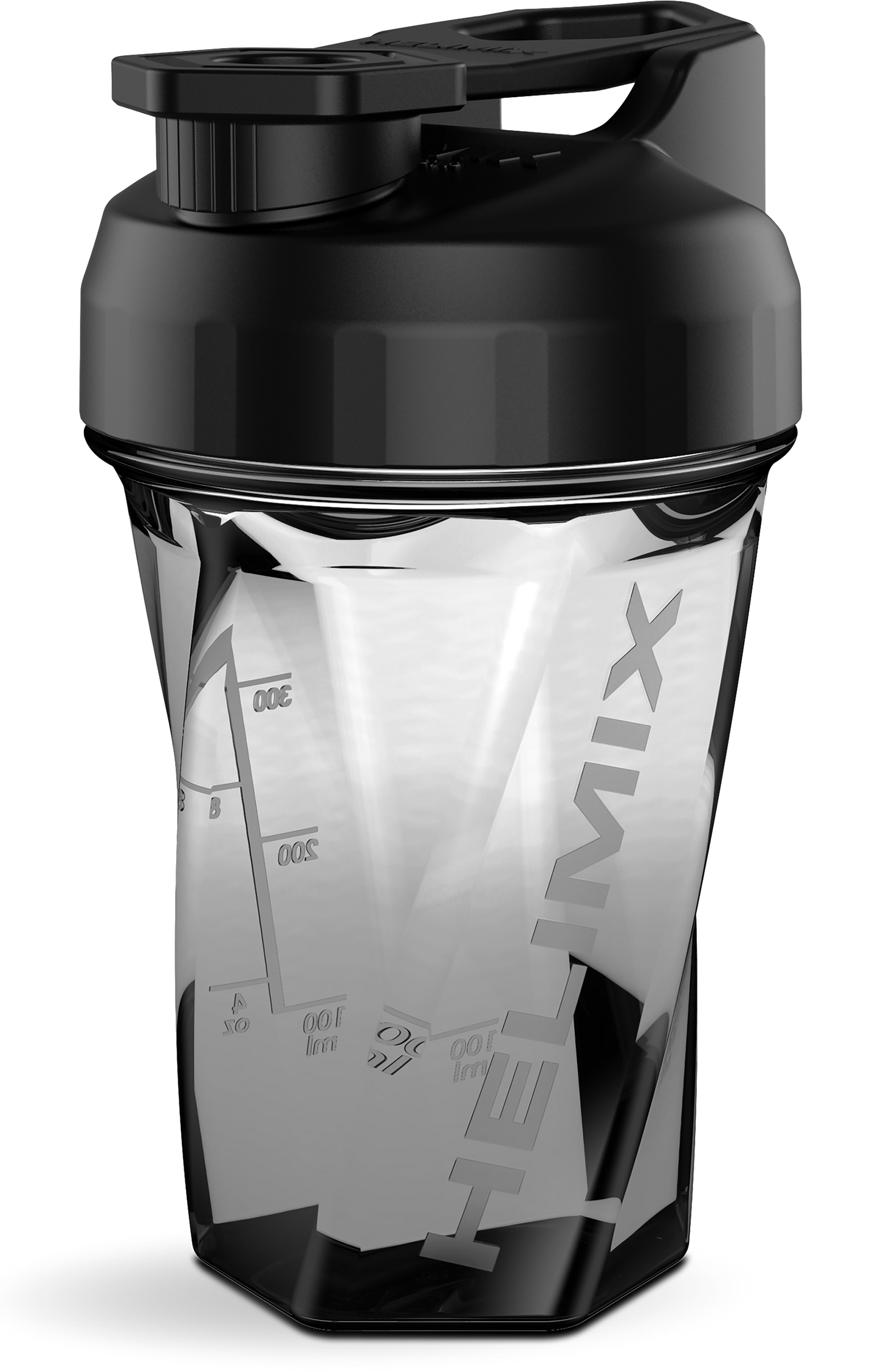 Black / 20oz / Helimix Shaker Bottle - No Mixing Ball, Vortex Design, Leak-Proof, Durable