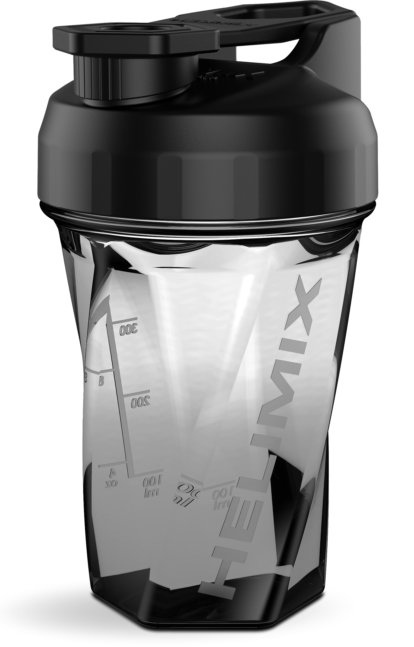 Black / 20oz / Helimix Shaker Bottle - No Mixing Ball, Vortex Design, Leak-Proof, Durable