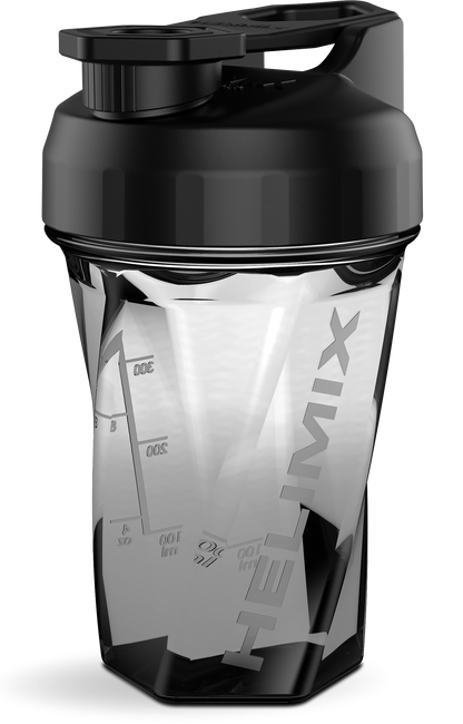 Black / 20oz / Helimix Shaker Bottle - No Mixing Ball, Vortex Design, Leak-Proof, Durable