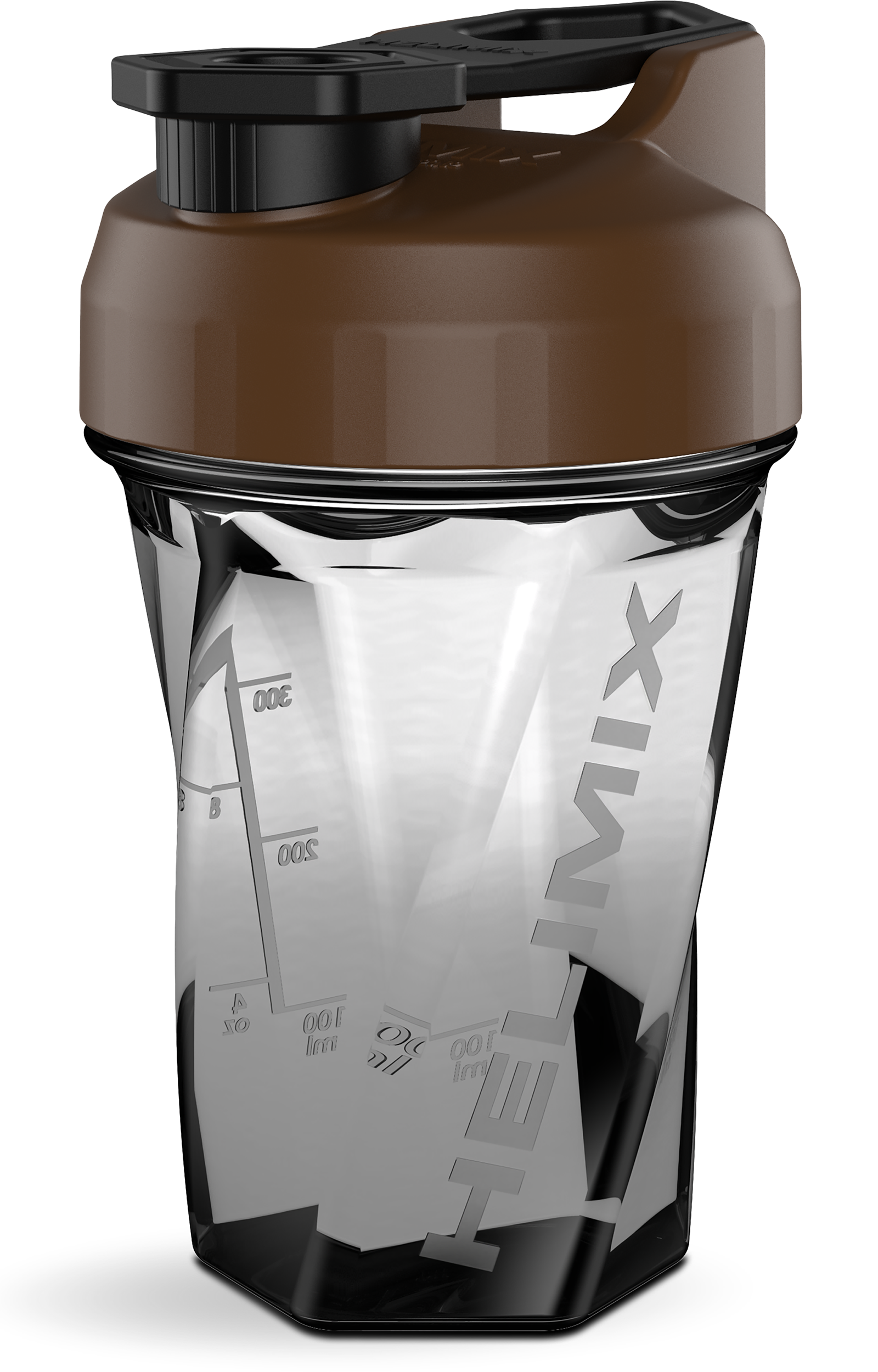 Espresso / 20oz Helimix Shaker Bottle - No Mixing Ball, Vortex Design, Leak-Proof, Durable