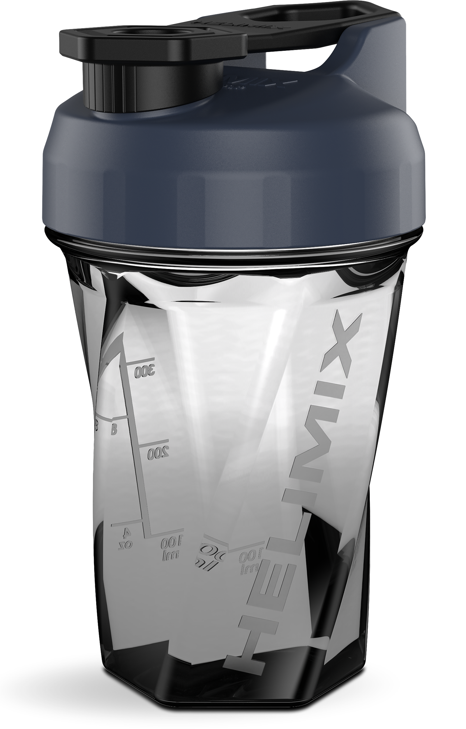 Midnight / 20oz / Helimix Shaker Bottle - No Mixing Ball, Vortex Design, Leak-Proof, Durable