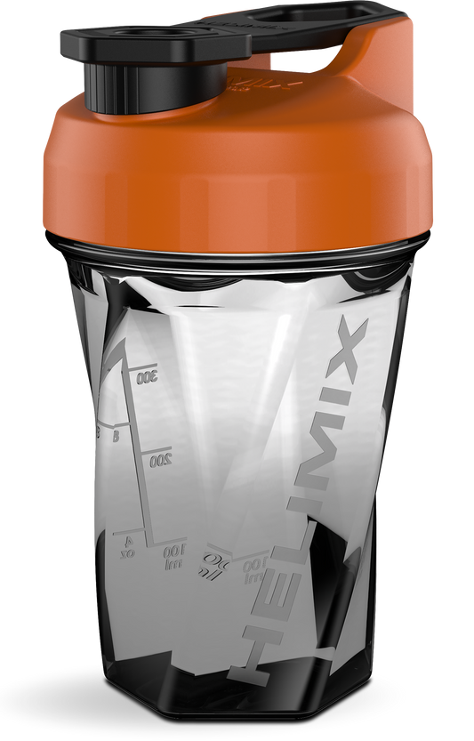 Citrus Orange / 20oz / Helimix Shaker Bottle - No Mixing Ball, Vortex Design, Leak-Proof, Durable