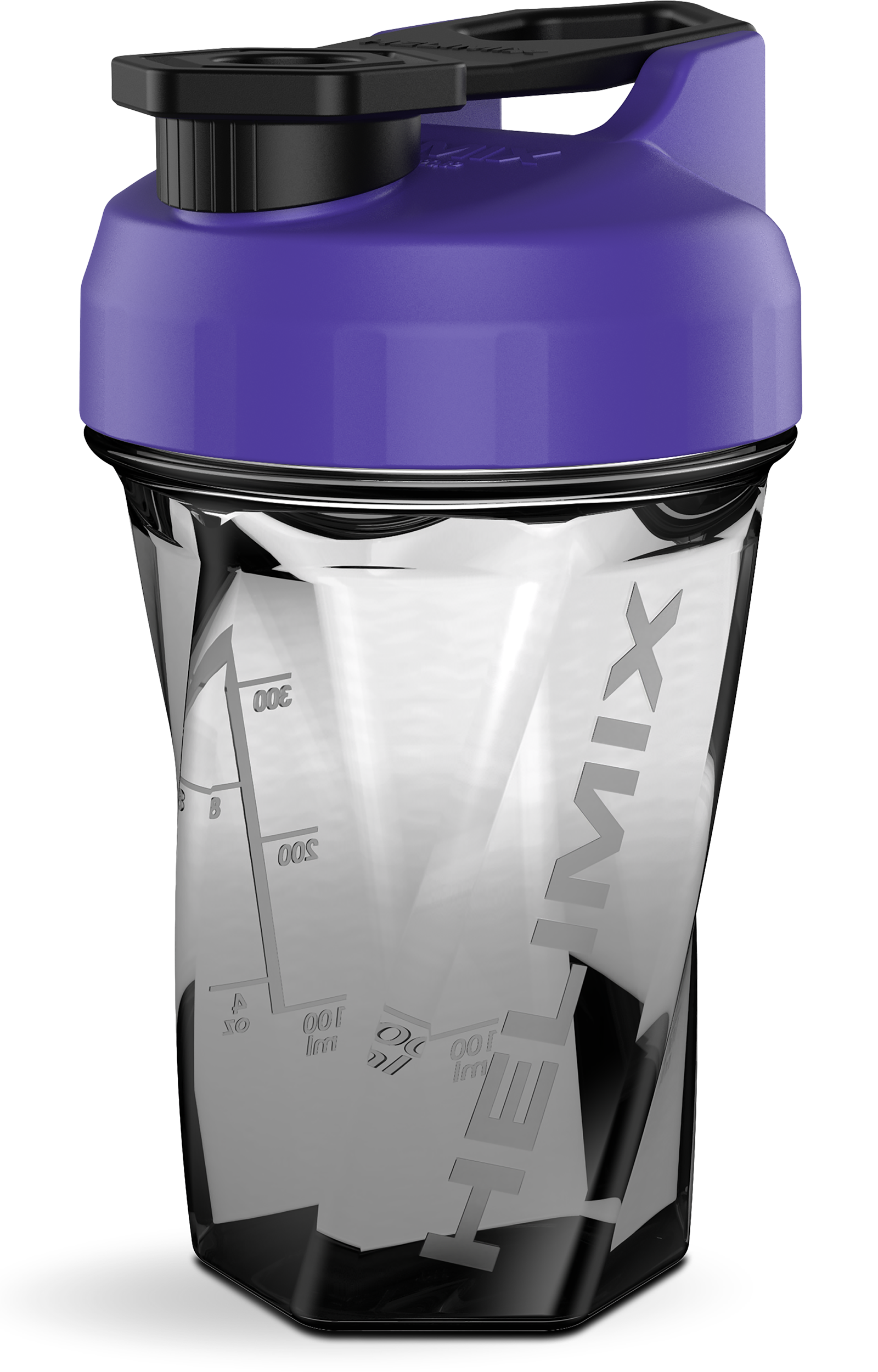 Purple / 20oz / Helimix Shaker Bottle - No Mixing Ball, Vortex Design, Leak-Proof, Durable