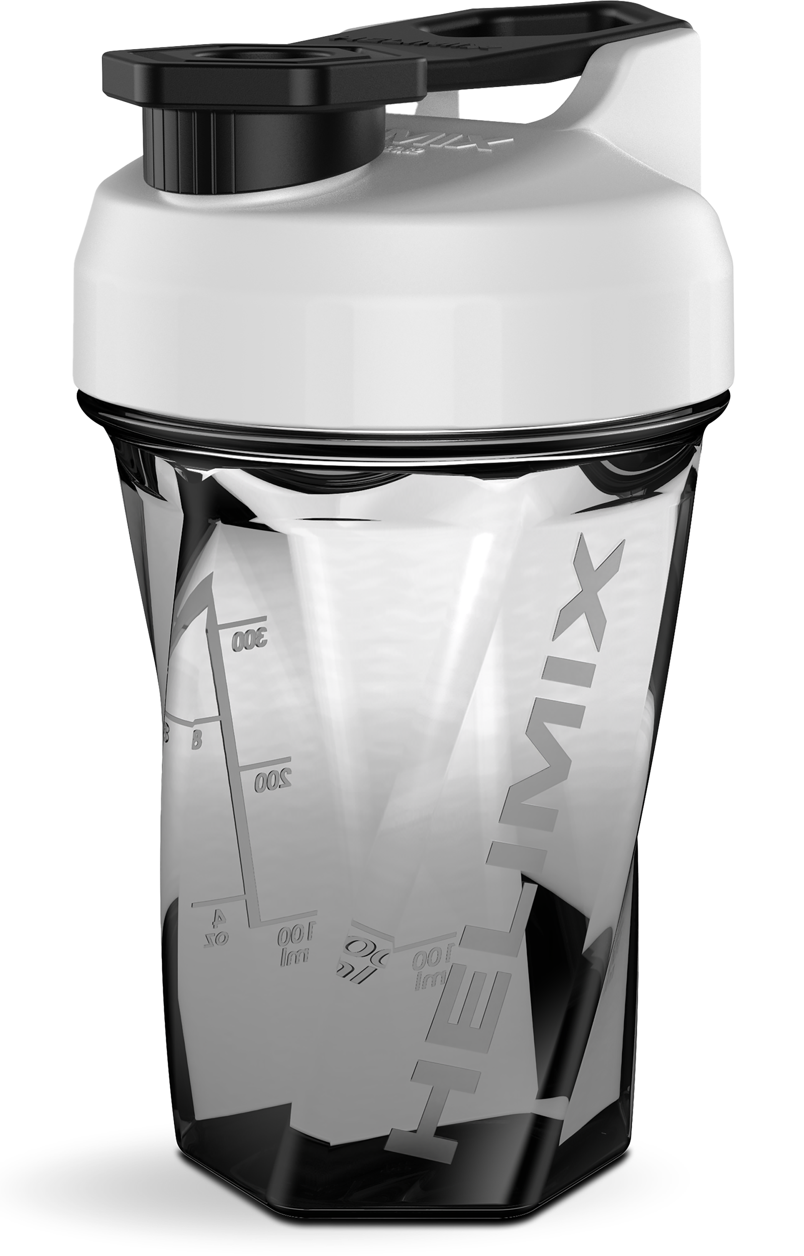 White / 20oz Helimix Shaker Bottle - No Mixing Ball, Vortex Design, Leak-Proof, Durable