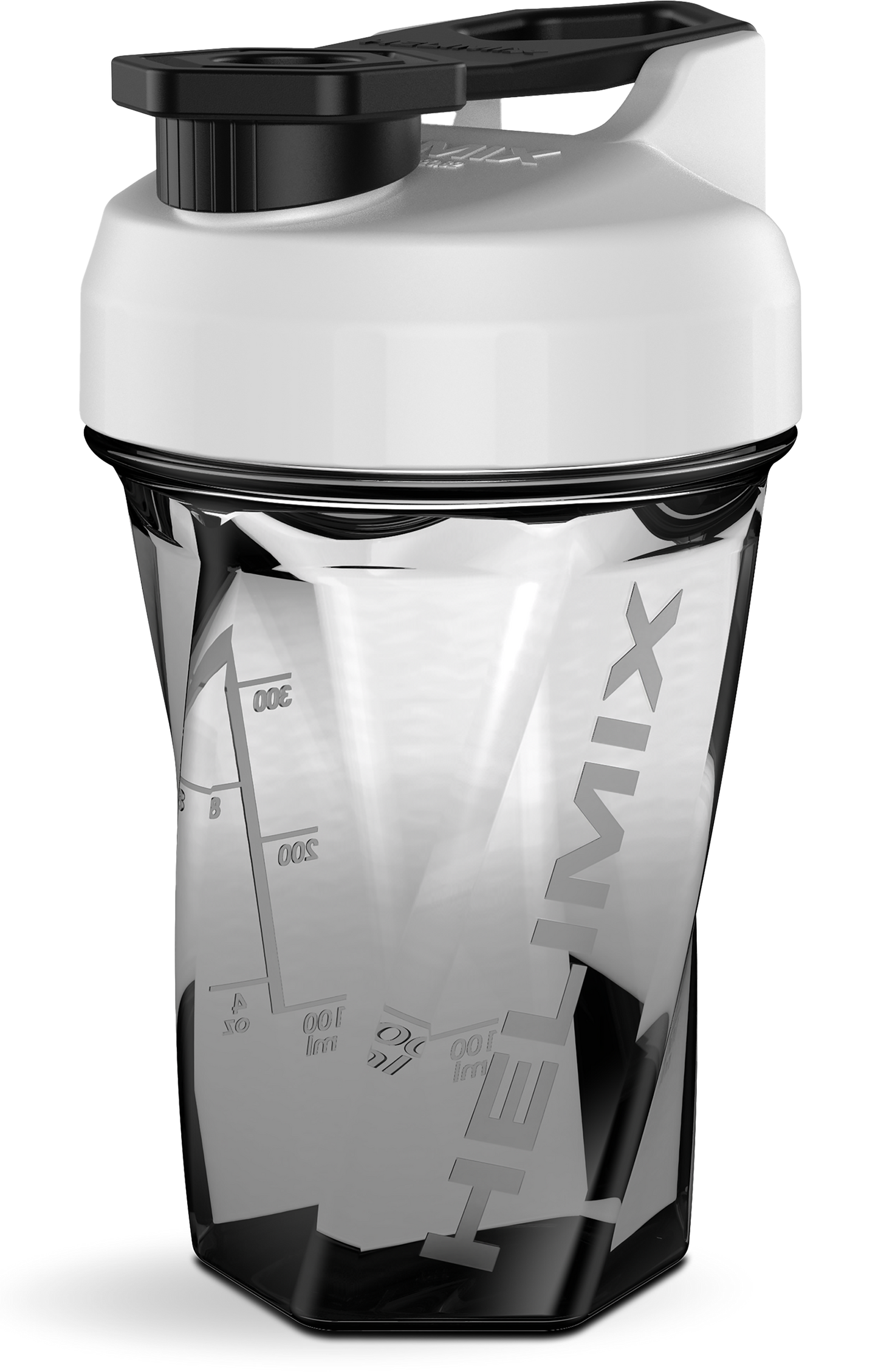 White / 20oz Helimix Shaker Bottle - No Mixing Ball, Vortex Design, Leak-Proof, Durable