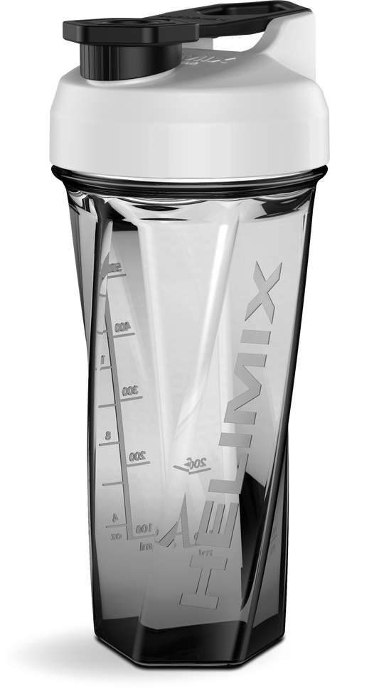 White / 28oz / Helimix Shaker Bottle - No Mixing Ball, Vortex Design, Leak-Proof, Durable