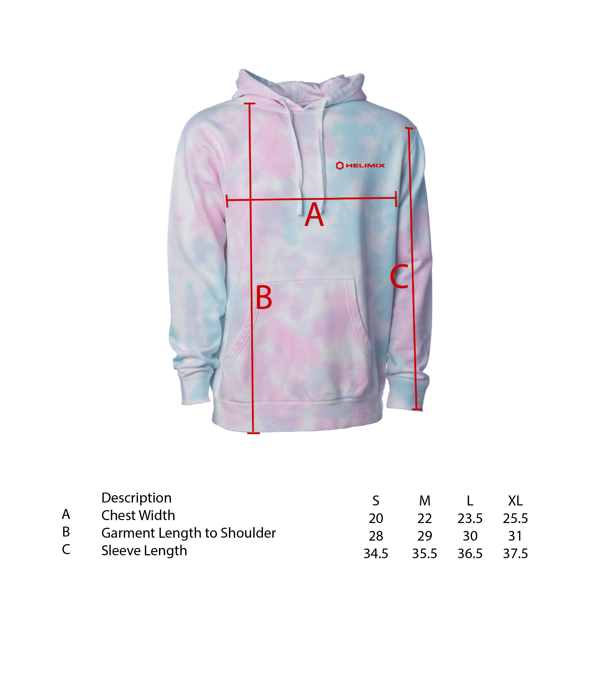 Helimix Cotton Candy Midweight Tie Dye Hooded Pullover